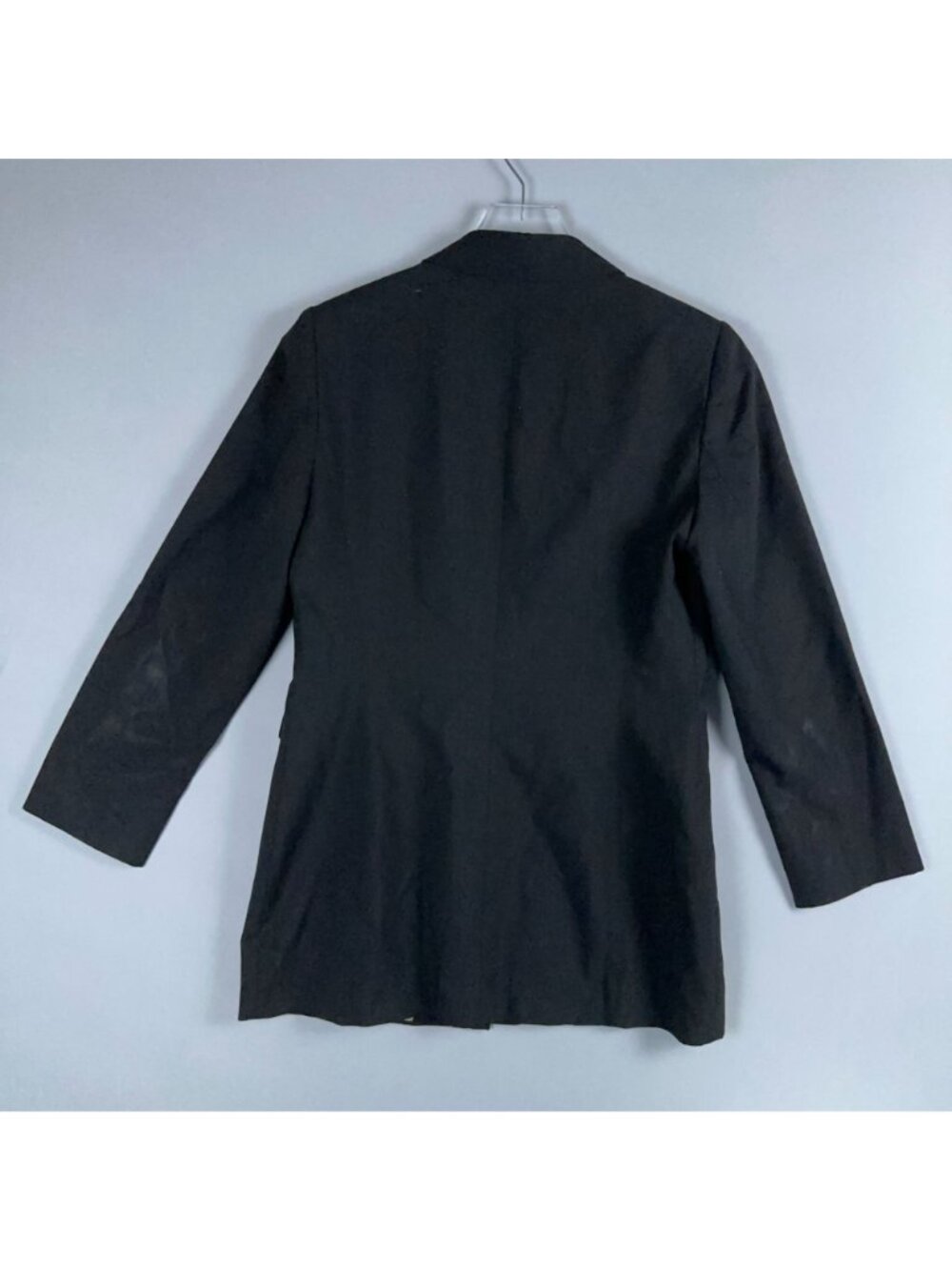 Calvin Klein Blazer Jacket Size 12 Black Single Breasted Wool Blend Notch Lapel - Picture 5 of 14